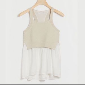 Anthropologie Jenna knit baby doll tank M NWT